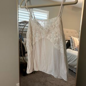 Cream colored nicer tank, lace detail. From Nordstrom